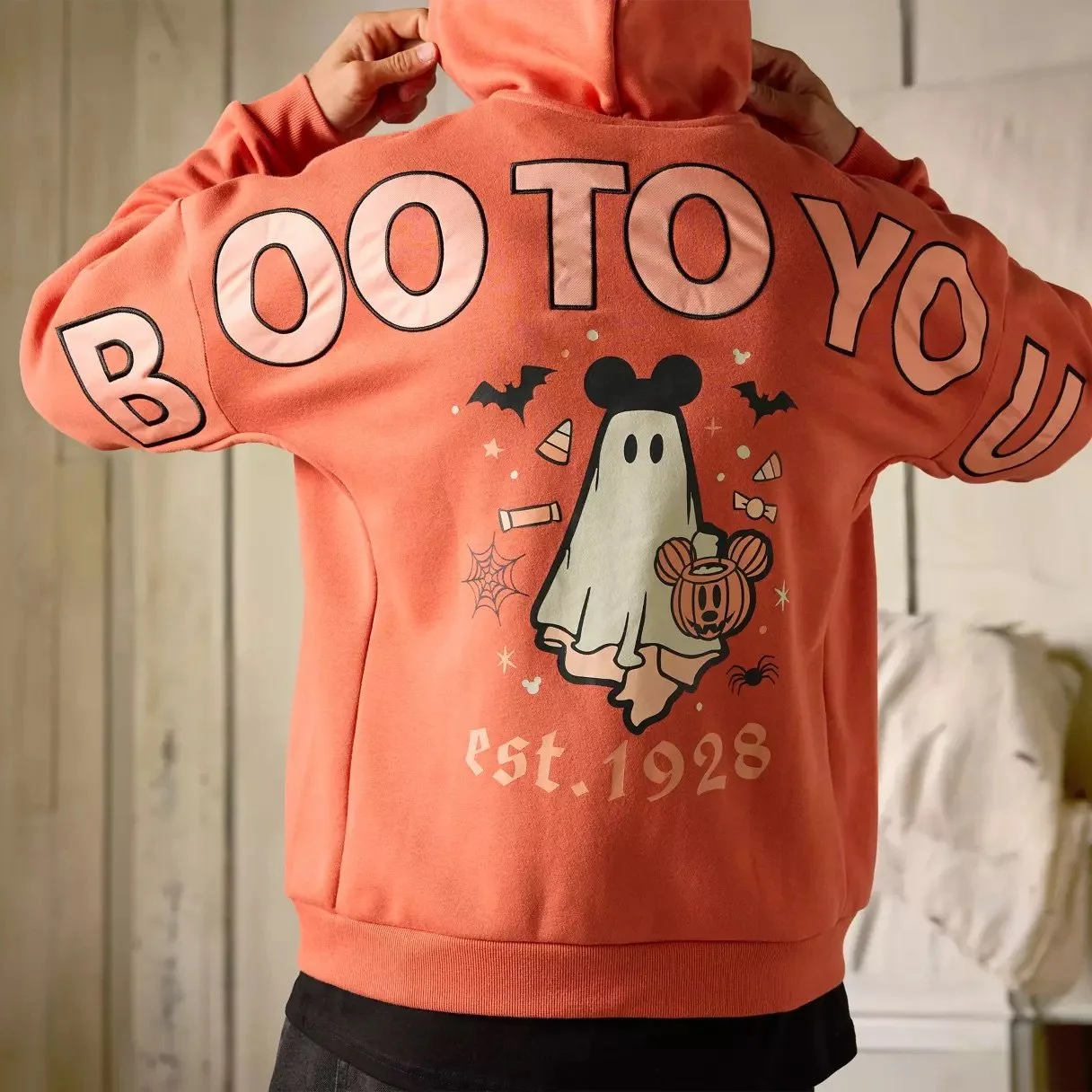 New Mickey Mouse Boo To You Halloween Zip Hoodie on Disney Store